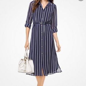 New midi shirt dress,  chiffon, Michael Kors, size S